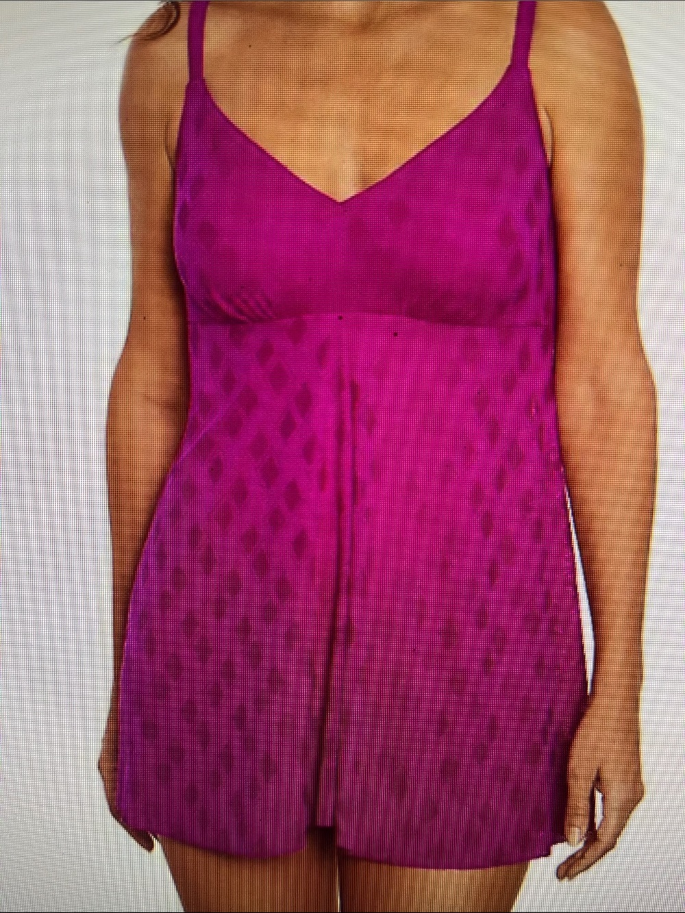 Bal Harbour Pink Womens Wrap Style V Neck Swim Dress Tummy Control D Cap 16 NWT